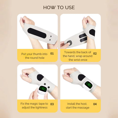 8-Mode Cordless EMS Wrist Massager – Vibration Wrist Wrap for Fatigue & Discomfort Relief