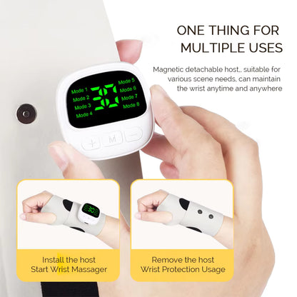 8-Mode Cordless EMS Wrist Massager – Vibration Wrist Wrap for Fatigue & Discomfort Relief